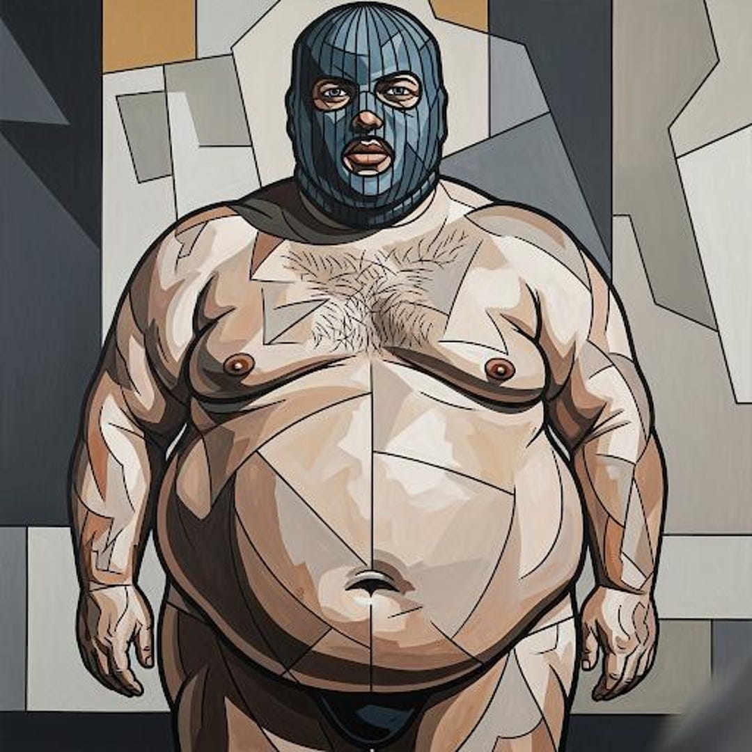 Fat Man Front Cubism Hoodie of a Fat Man Front Arabic Letters - Etsy UK