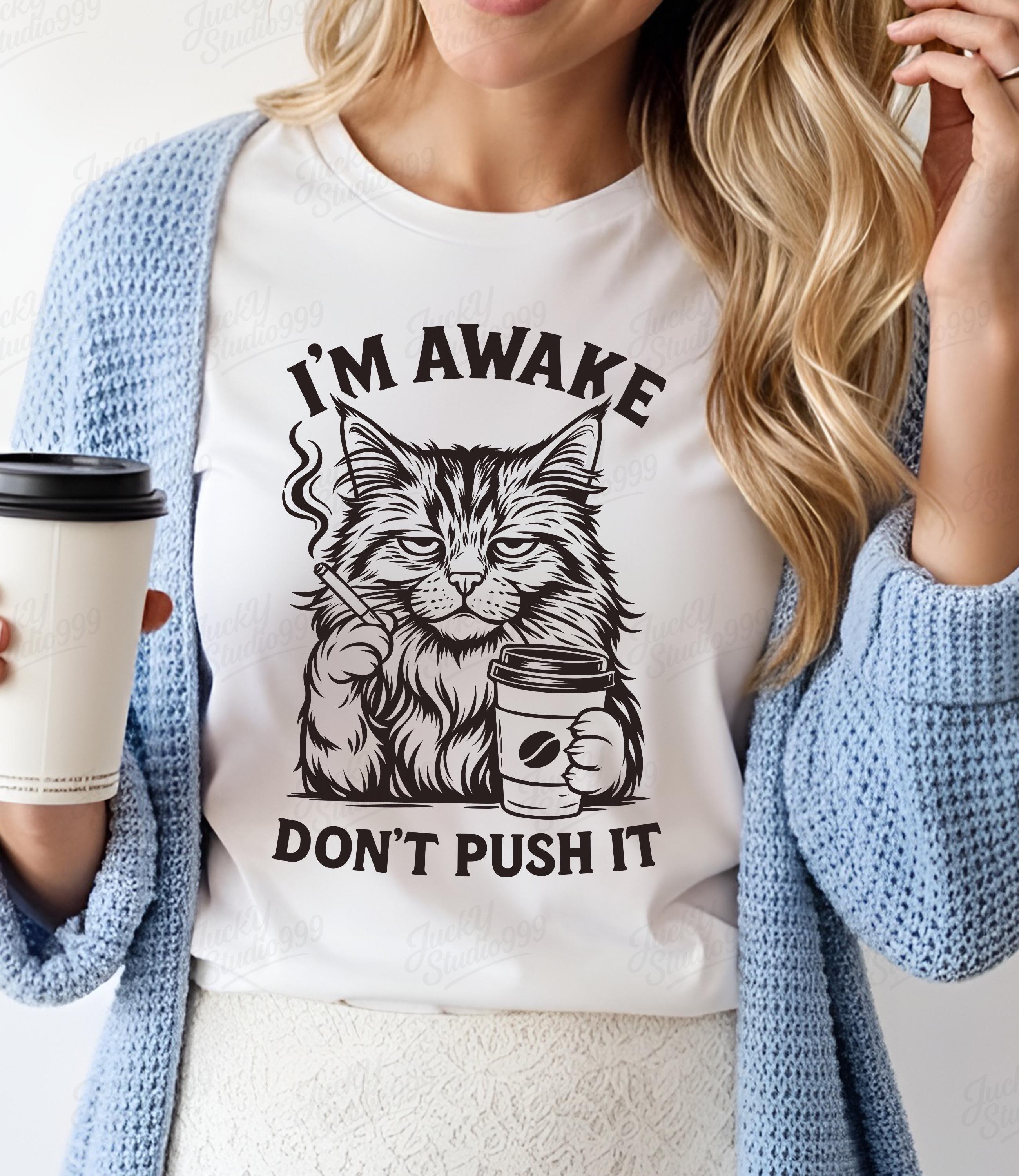 Grumpy Coffee Cat SVG PNG, Funny Sarcastic Design - Etsy