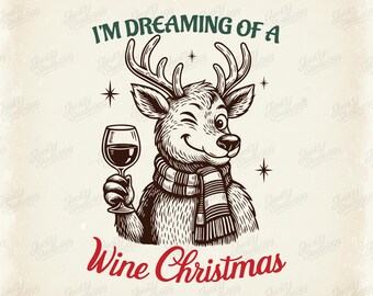 Drôle de renne vin Noël SVG PNG, conception de chemise sarcastique (téléchargement numérique)