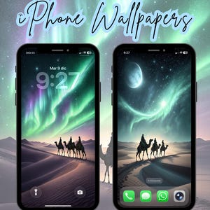 Christmas wallpaper for iphone, Christian phone background, Three Wise Men follow the Star of Bethlehem, Biblical wallpaper