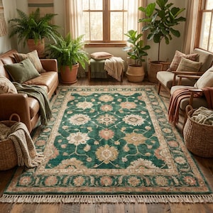 Hand knotted rug available in rectangular area rug, runner for hallway, and round shapes for versatile home styling options