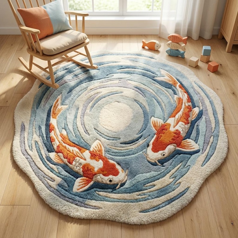Statement hand tufted decor rug with animal motif and sculpted pile detailing