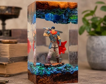 G.uts Ber.serk Diorama Lamp, Custom Resin Art Night Light, Anime Manga Gaming Fan Gift, Unique Desk Decor, LED Cave Sculpture