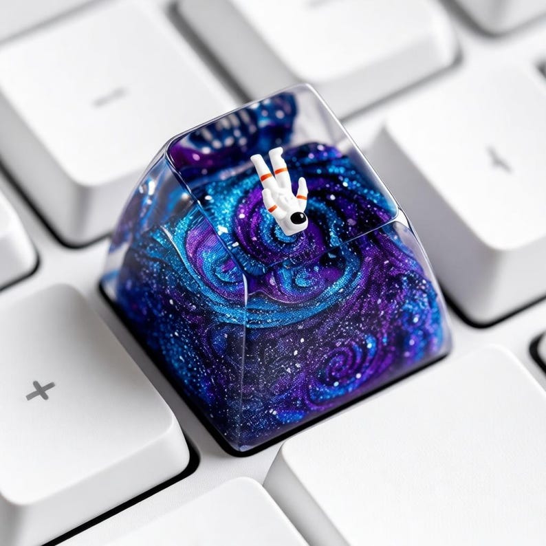 Artisan Galaxy Resin Keycap for Mechanical Keyboards - Handmade Space ...