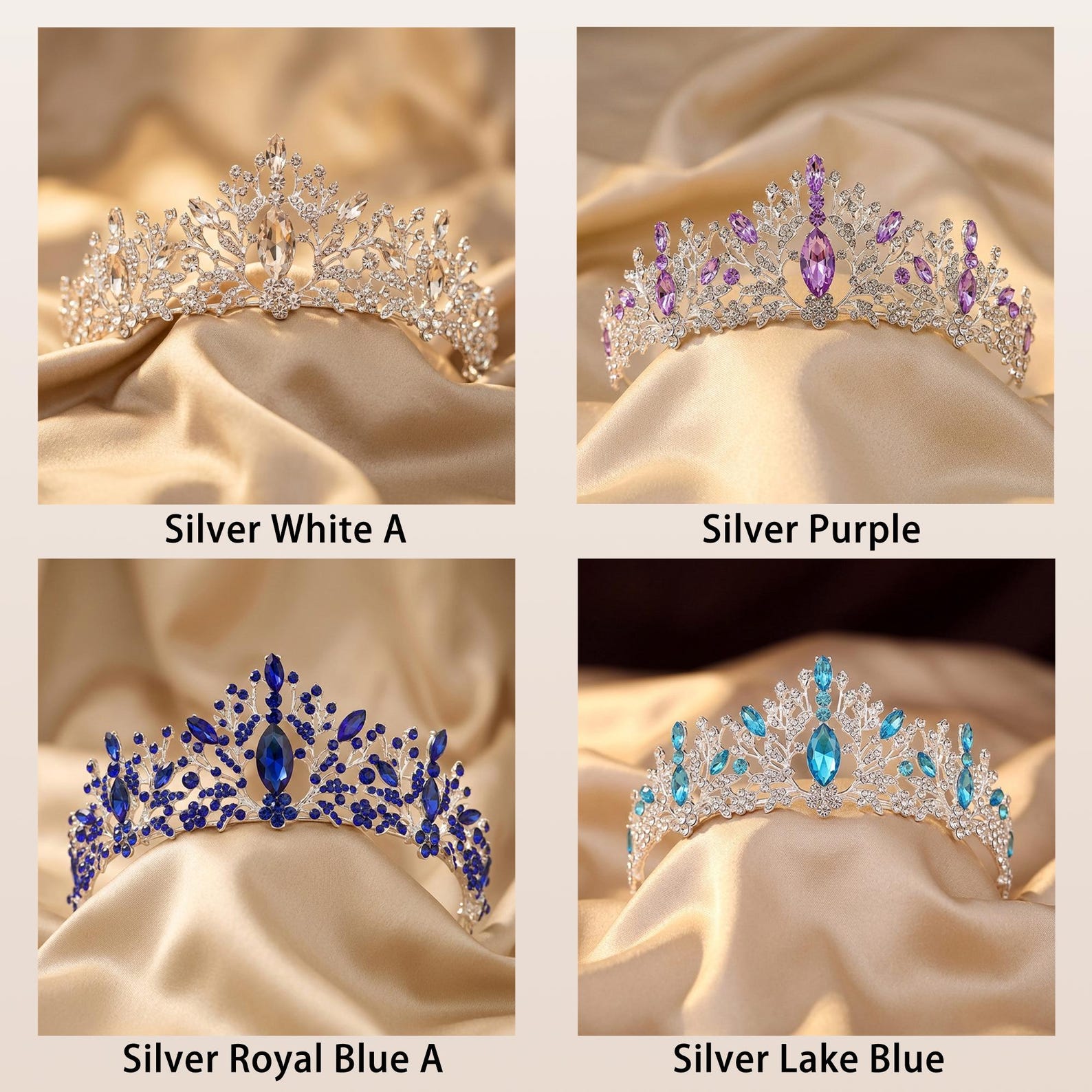 Purple special occasion hair accessories - purple rhinestone tiara