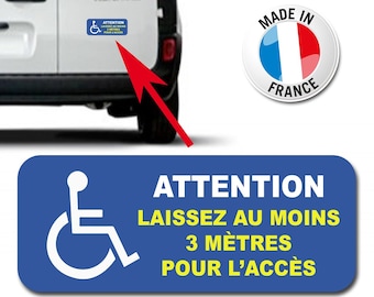 "Leave 3 meters" sticker - Disabled access car Wheelchair PMR -P063