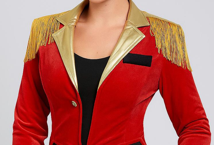Dames Rode Tailcoat - Ringmaster Tail Coat XL : Funshack