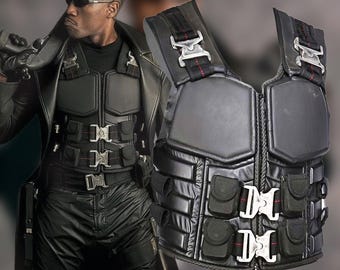Chaleco de cuero Blade, disfraz de cosplay hecho a mano de Wesley Snipes