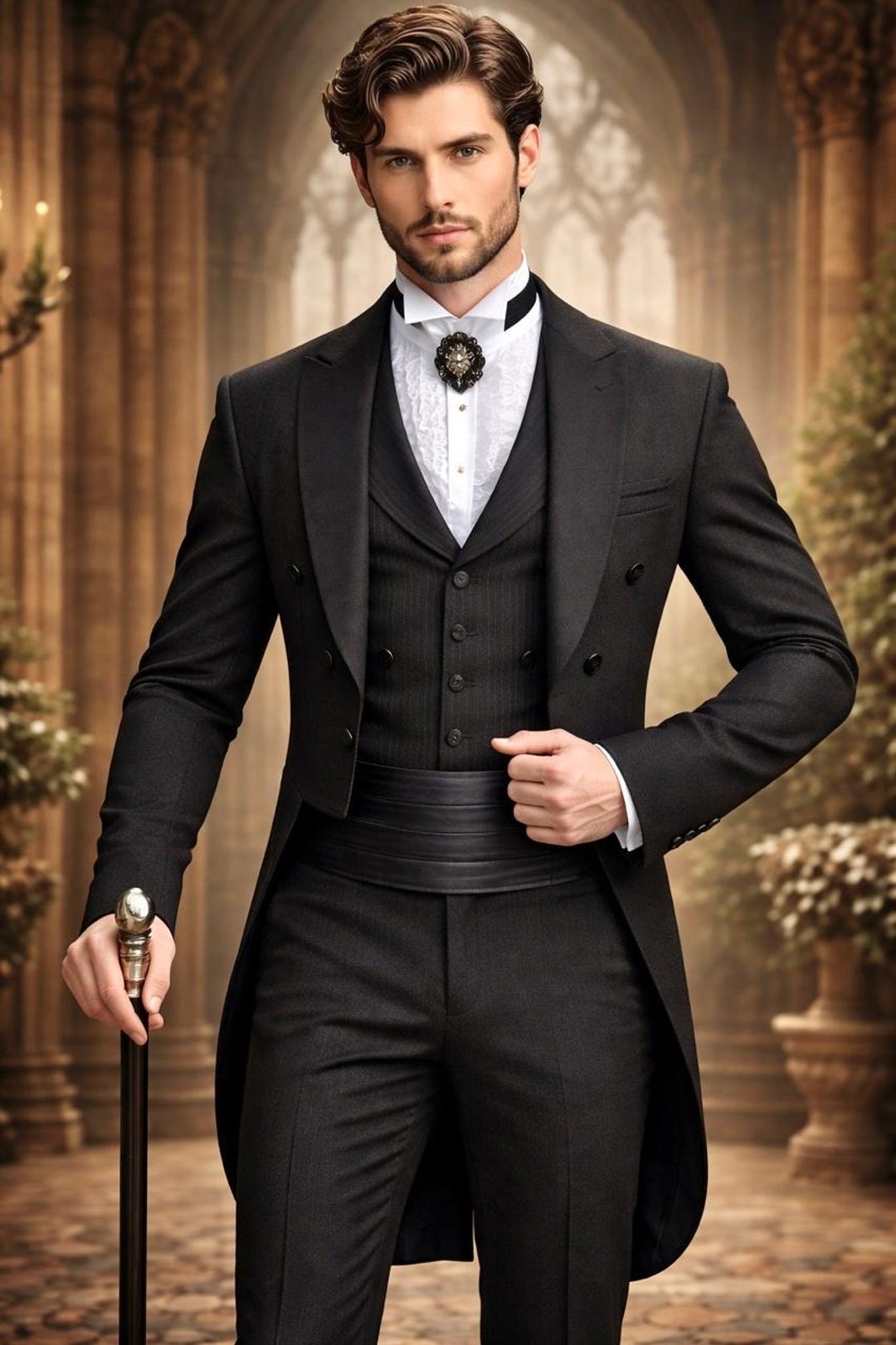 Tailcoat Jacket Rocker Victorian Regency Black Tailcoat Jacket for Men, Vintage Gothic ...