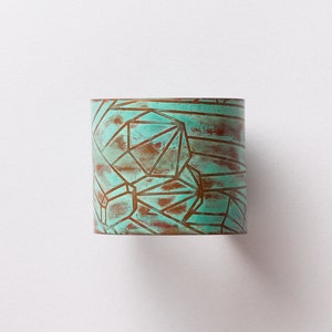 Quartz Etched Cuff w/ Verdigris Patina image 3