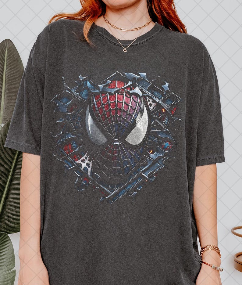 Comfort Colors Vintage Face Spider-Man T-Shirt, MCU Fan Tee T-Shirt, Gift For Man & Woman Unisex T-Shirt image 1