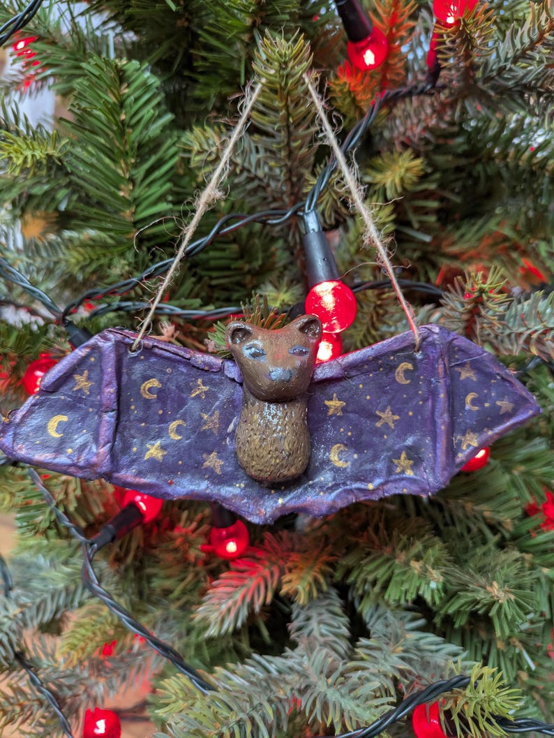 Bat Decoration, Hanging Ornament, Tree Decor, Alternative Christmas ...