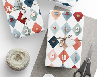 Alice in Wonderland Wrapping Paper, Mad Hatter Tea Party Gift Wrap