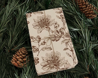 Vintage Botanical Wrapping Paper | Floral Gift Wrap Sheet