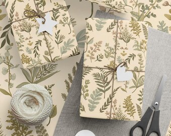 Vintage Botanical Print Wrapping Paper | Retro Floral Gift Wrap