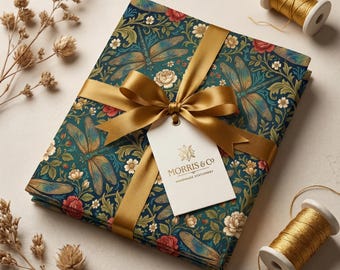 William Morris Floral Pattern Wrapping Papers | Vintage Botanical Gift Wrap Rolls
