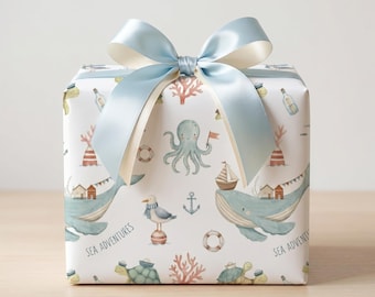 Sea Animals Wrapping Papers | Ocean Creature Gift Wrap