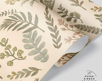 Vintage Botanical Print Wrapping Paper | Retro Floral Gift Wrap
