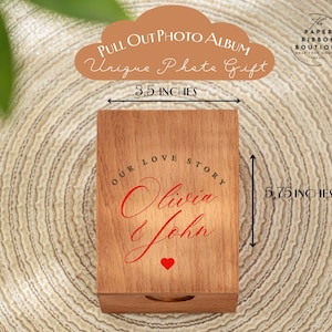 Personalized Wooden Photo Album - Pull Out Picture Keepsake image 4