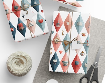 Alice in Wonderland Wrapping Paper, Fantasy Gift Wrap Sheets