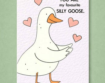 Silly Goose Birthday Card: My Favourite Silly Goose Greeting Card Design