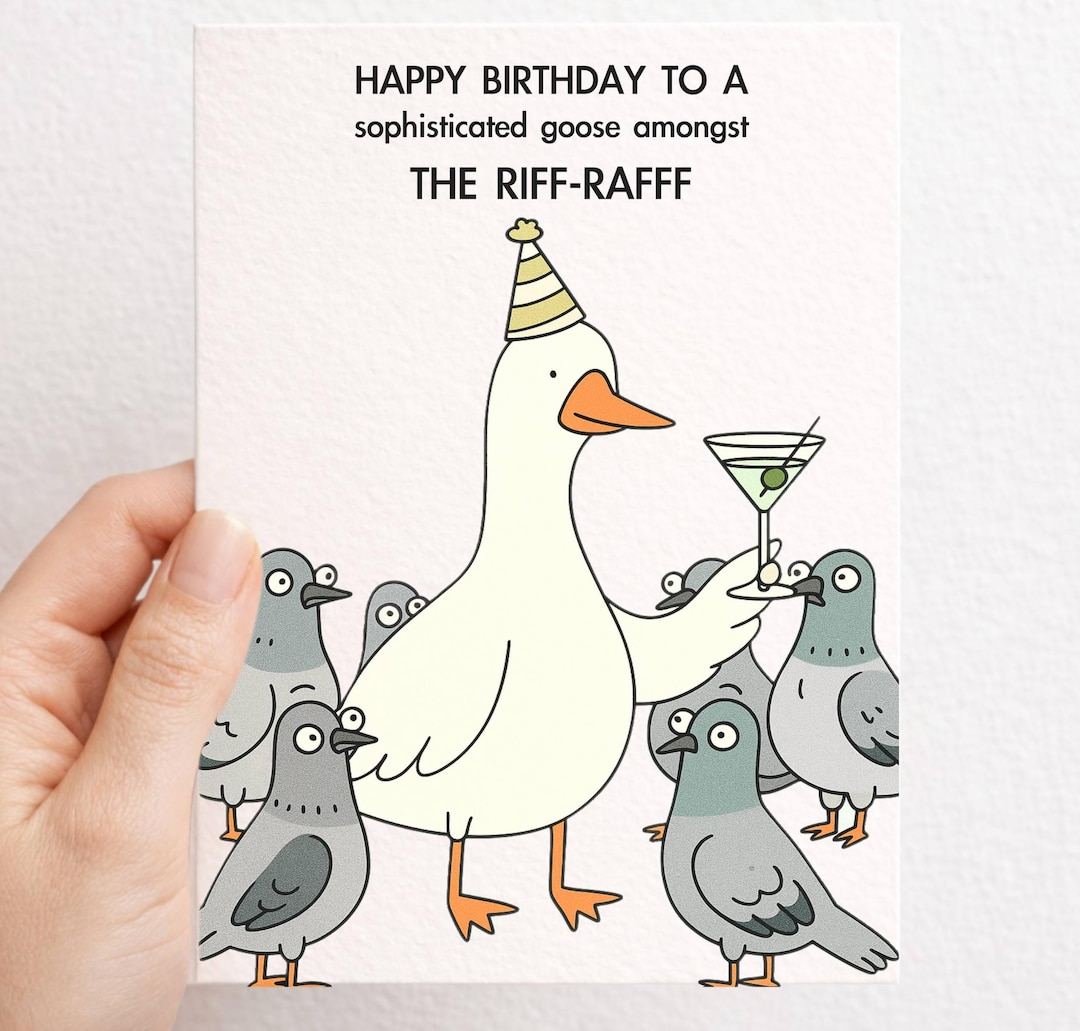 Funny Goose and Pigeon Birthday Card: Amongst the Riff Raff, Silly ...
