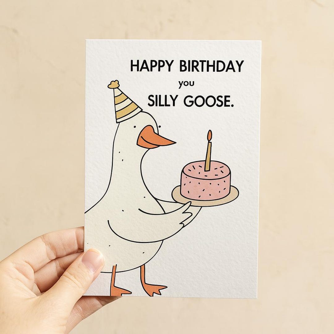 Funny Silly Goose Birthday Card: Humorous Design - Etsy