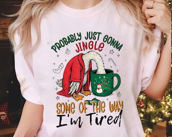 Felpa con motivetto natalizio, "Probabilmente suonerò solo un po' come se fossi stanco", maglietta natalizia divertente, manica lunga natalizia