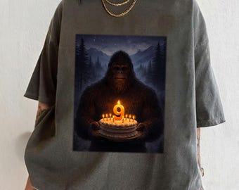 Personalized Bigfoot Birthday Adult Kids Shirt, Personalized Bigfoot Gift for Boys Girls Kids Bigfoot Birthday Party Sasquatch  Funny Party