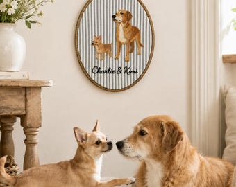 Cerceau personnalisé pour portrait en feutre pour animal de compagnie, cadeau commémoratif personnalisé pour animal de compagnie, souvenir de perte d'animal de compagnie