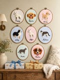 Custom Felt Portrait Hoop, Personalized Pet Memorial Keepsake, Handmade Pet Loss Gift