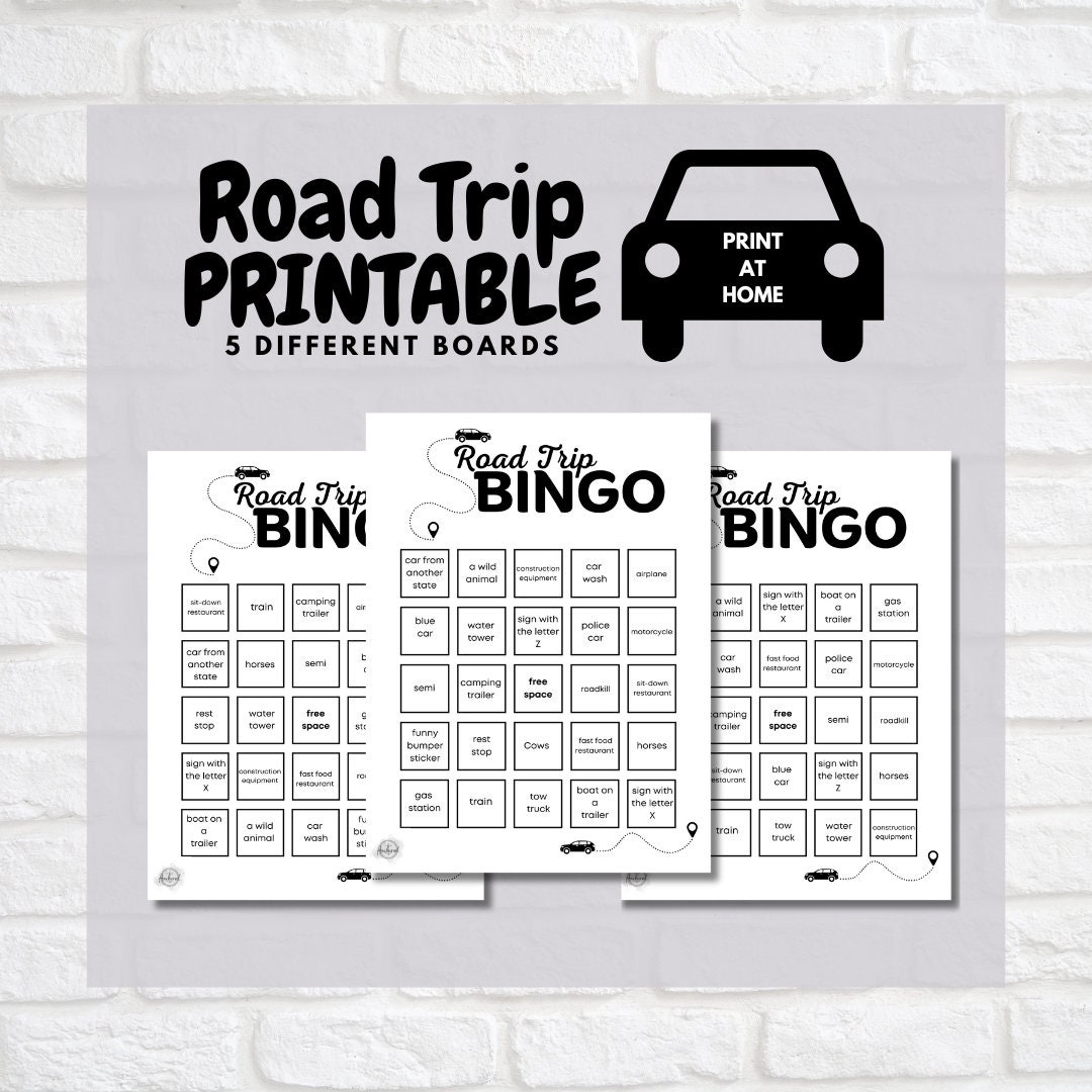 Road Trip Bingo, Summer Fun, Road Trip Activity, DIY Printable ...