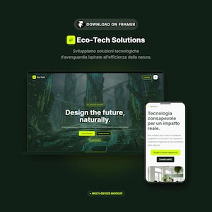 EcoTech - Framer Website Template | Responsive Green Tech Portfolio | Instant Download No Code