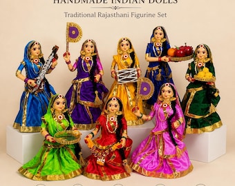 Asht sakhi Dolls with Dress & Shringar | Radha Krishna Vrindavan Companions Dolls Set  (8-9 Inch)