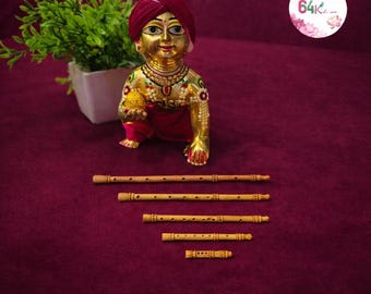 Sandelholz Flöte für Laddu Gopal | Mysore Weihrauch | Krishna Idol Puja Dekoration | Thakur Ji Flöte |