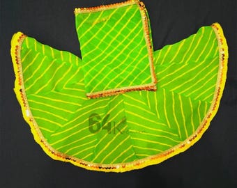 Handgemachte Mata Poshak: Neongrünes Navratri Kleid | navratari spezielle Frau Gottheit Outfit