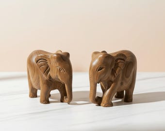Hand geschnitzte Sandelholz Elefant Figur, natürliche aromatischen Dekor (2-Zoll) Dekor für Home Tempel 64kala