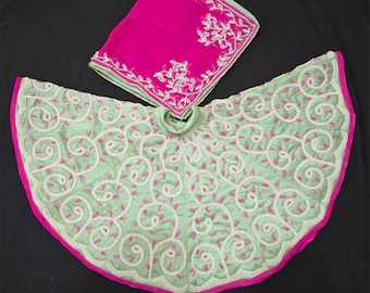 64kala 64kala Mata rani mintgrün Kleid Schwere Handstickerei poshak navratri special