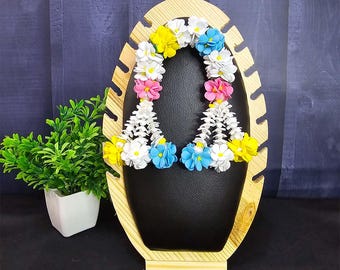 Handgefertigte Blumensteckschaum Chandrika | Radha Krishna Idol Dekor | Andere Devi Shringar