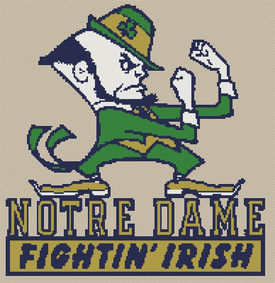 Notre Dame Fighting Irishman Cross Stitch Blanket Cross Stitch Notre Dame Fighting Irishman Cross Stitch Blanket Cross Stitch