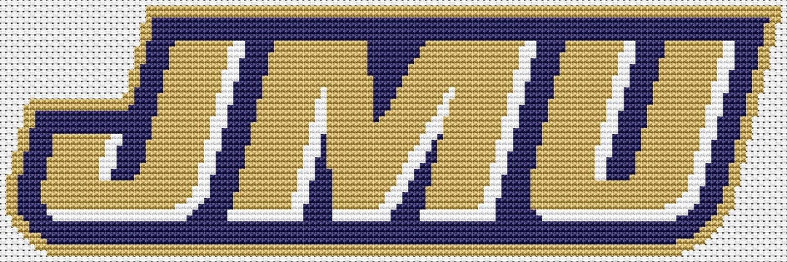 James Madison University JMU Logo OFFICIALLY LICENSED Counted Cross ...