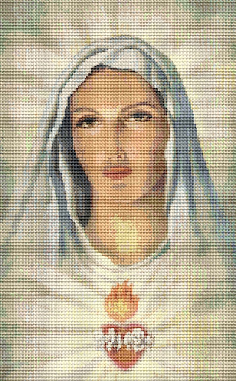 Virgin Mary face Counted Cross Stitch Kit or Pattern Only Etsy