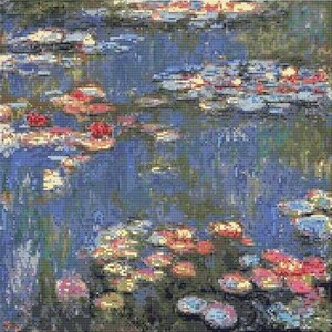 Claude Monet Water Lilies Counted Cross Stitch Kit or Pattern Only