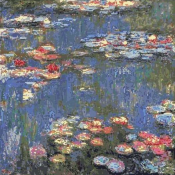 Claude Monet Water Lilies Counted Cross Stitch Kit or Pattern Only