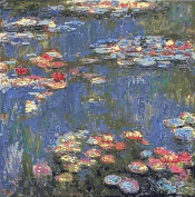 Claude Monet Water Lilies Counted Cross Stitch Kit or Pattern - Etsy