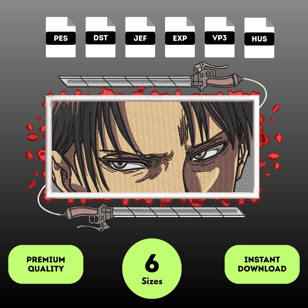 Anime Swordsman Eye Panel Embroidery Patch – High Detail Stitch Design ...