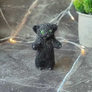 Halloween black cat lover gift Dollhouse miniatures cat ornament Miniature animals Halloween ornaments unique Halloween decor Felt ornaments