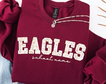 Custom School Mascot Sweatshirt, Retro Team Spirit Shirt, Game Day Crewneck, Personalized School Name, Football Mom Gift,Custom Gift For Her