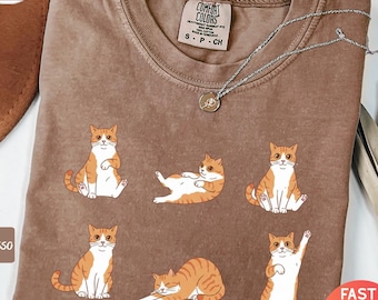 Comfort Colors® Cute Orange Cat Shirt, Orange Cat T-Shirt, Orange Cat Mom Sweatshirt, Orange Cat Owner Gift, Orange Cat Valentines Day Gift