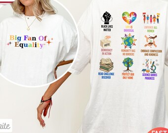Big Fan Of Equality Crewneck Sweatshirt | Retro Protest Sweatshirt | Radicalized by Basic Decency Crewneck Shirt | Anti Trump Liberal Gifts